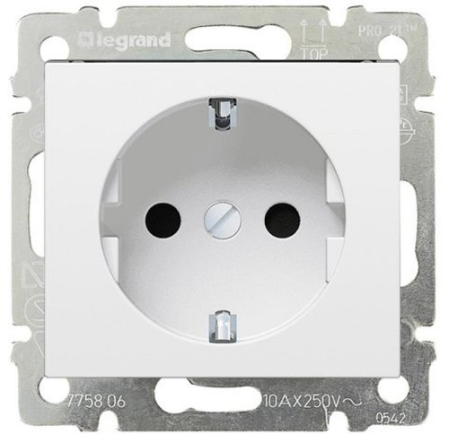 Розетка с заземлением без рамки Legrand Valena 1-м. белый картинка